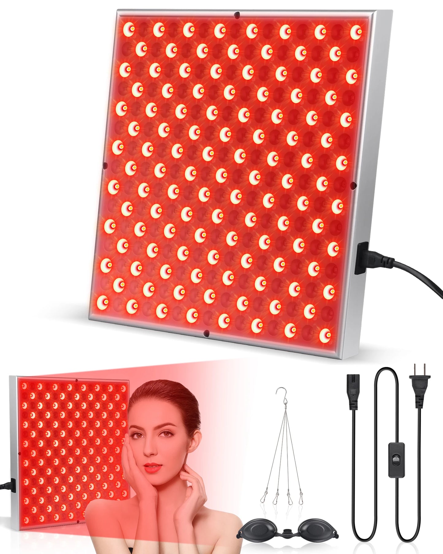 LED Red Light Therapy Panel Lamp for Facial Smoothing & Anti Aging Skin Care 225 LED