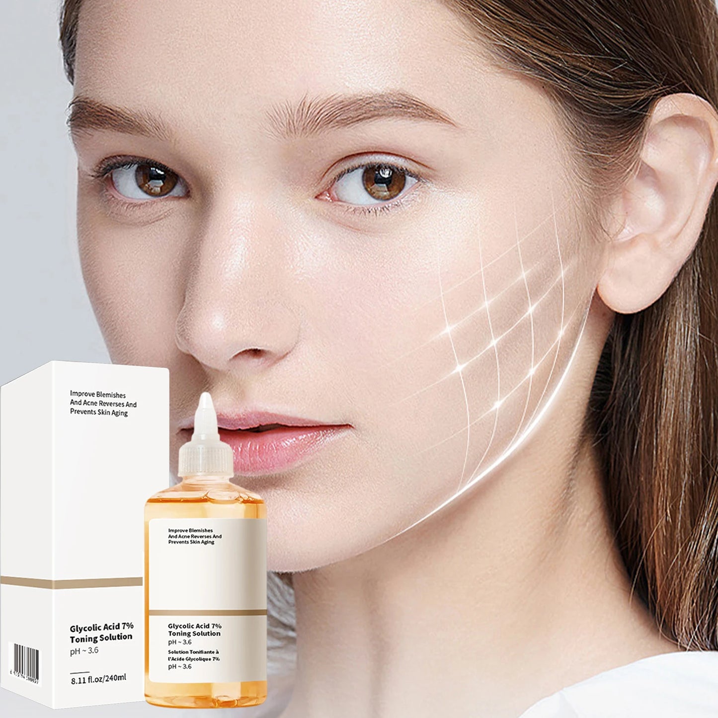 Glycolic Acid 7% Toning Solution Acne Remover Lifting  & Firming Wrinkles (240ml)