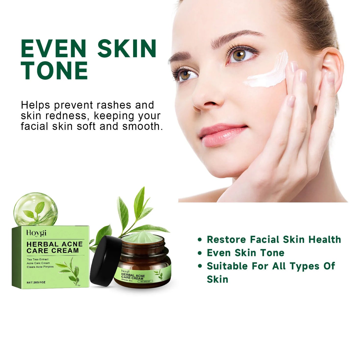 Acne-Prone Herbal Face Cream, Oil Control + Pore Shrinking Serum