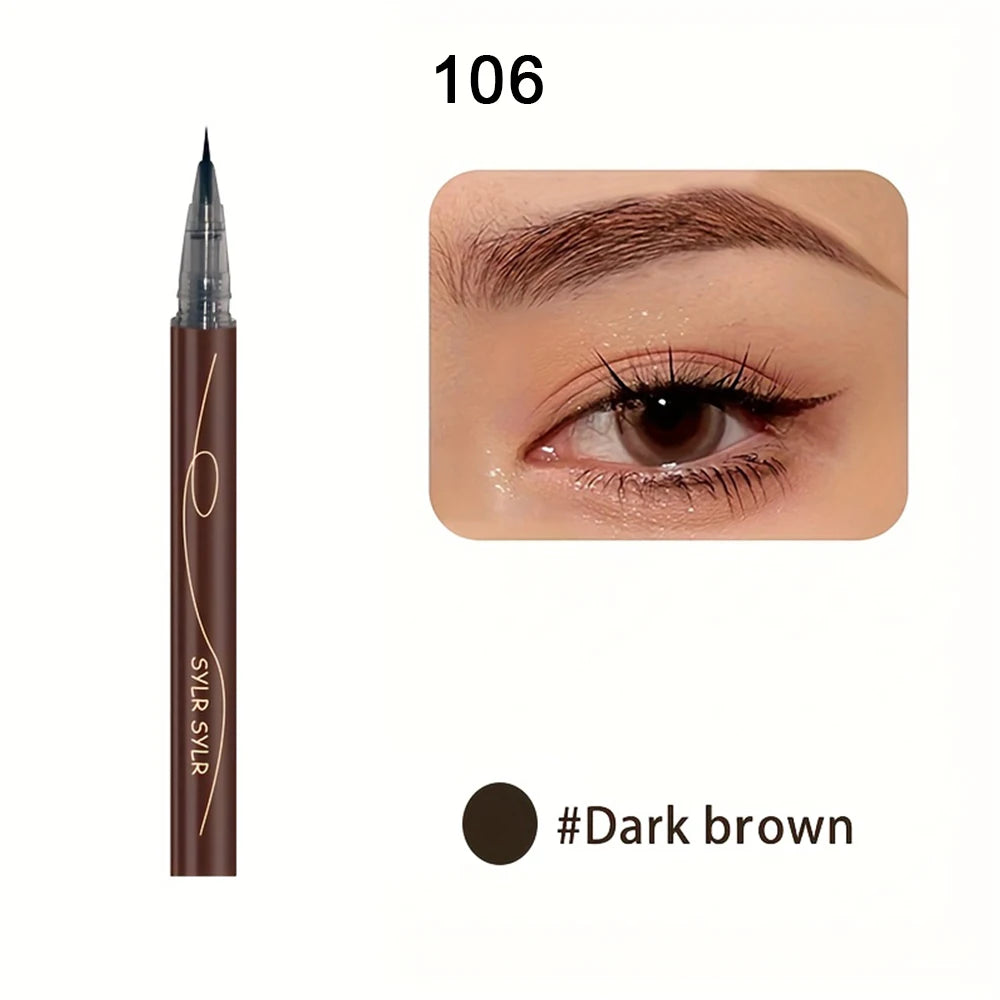 Ultra-fine eyebrow pencil waterproof, professional sweat-proof liquid eyeliner, dual-purpose durable makeup art