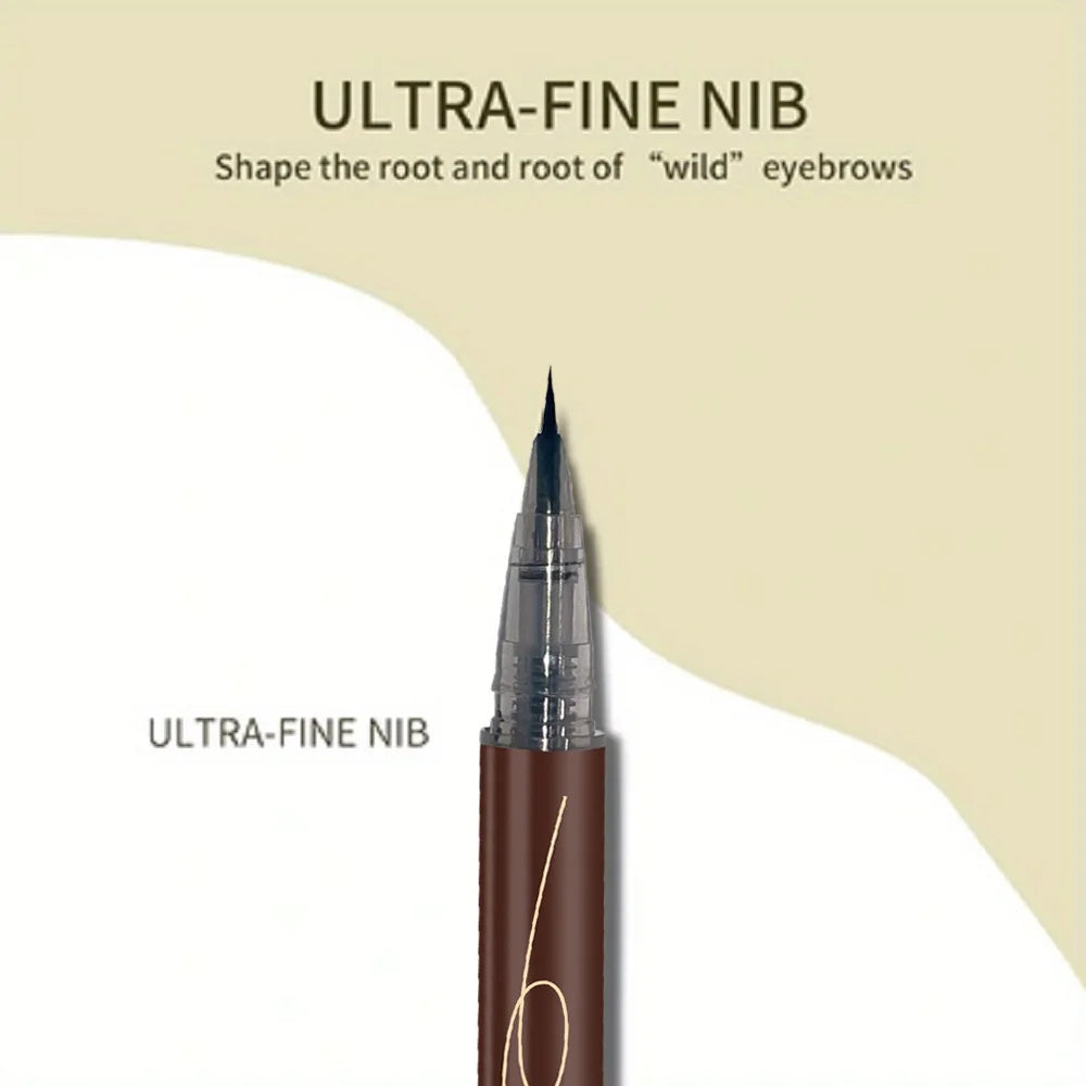 Ultra-fine eyebrow pencil waterproof, professional sweat-proof liquid eyeliner, dual-purpose durable makeup art