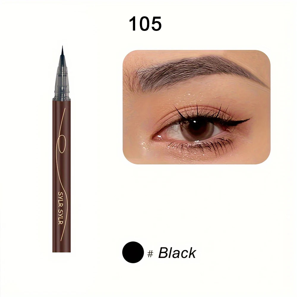 Ultra-fine eyebrow pencil waterproof, professional sweat-proof liquid eyeliner, dual-purpose durable makeup art