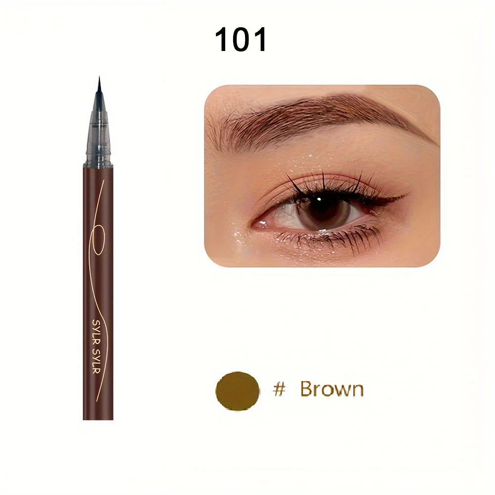 Ultra-fine eyebrow pencil waterproof, professional sweat-proof liquid eyeliner, dual-purpose durable makeup art