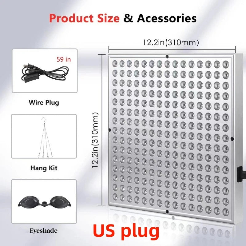LED Red Light Therapy Panel Lamp for Facial Smoothing & Anti Aging Skin Care 225 LED