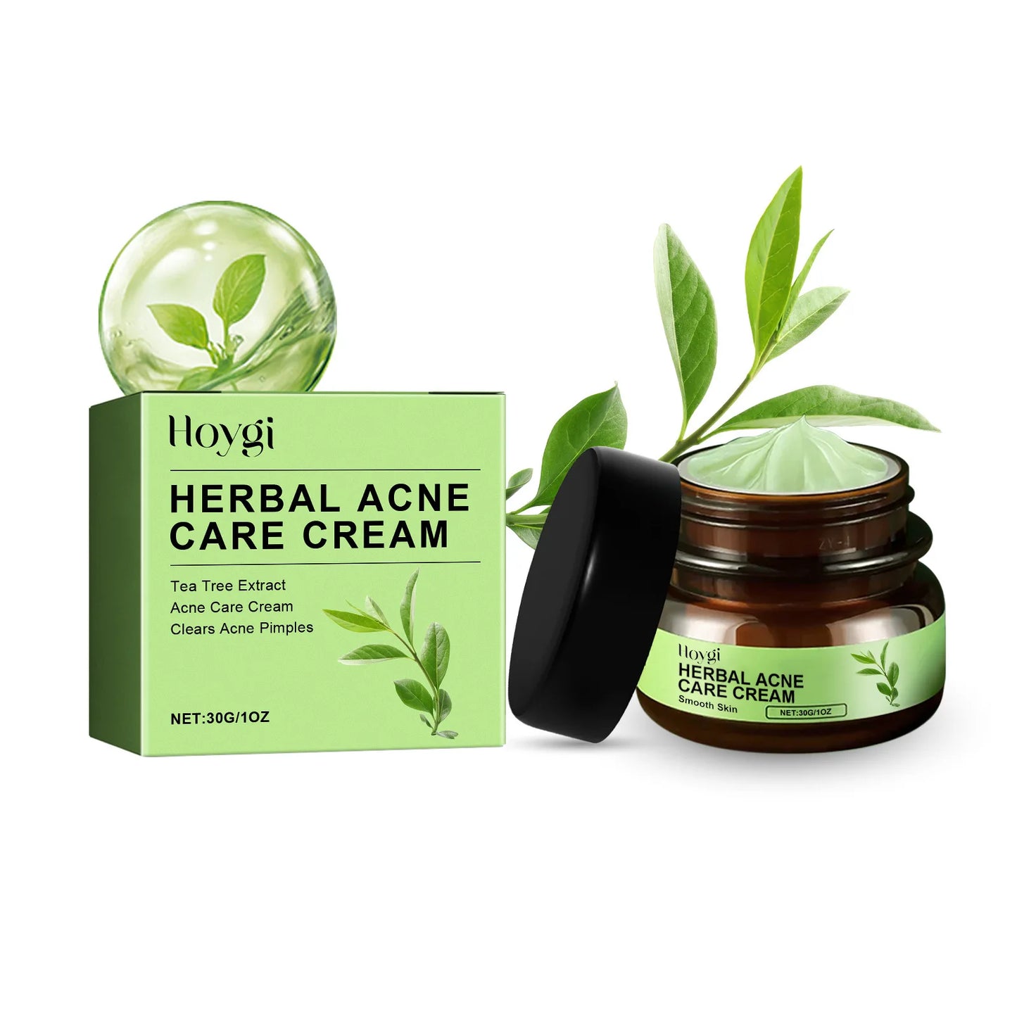 Acne-Prone Herbal Face Cream, Oil Control + Pore Shrinking Serum