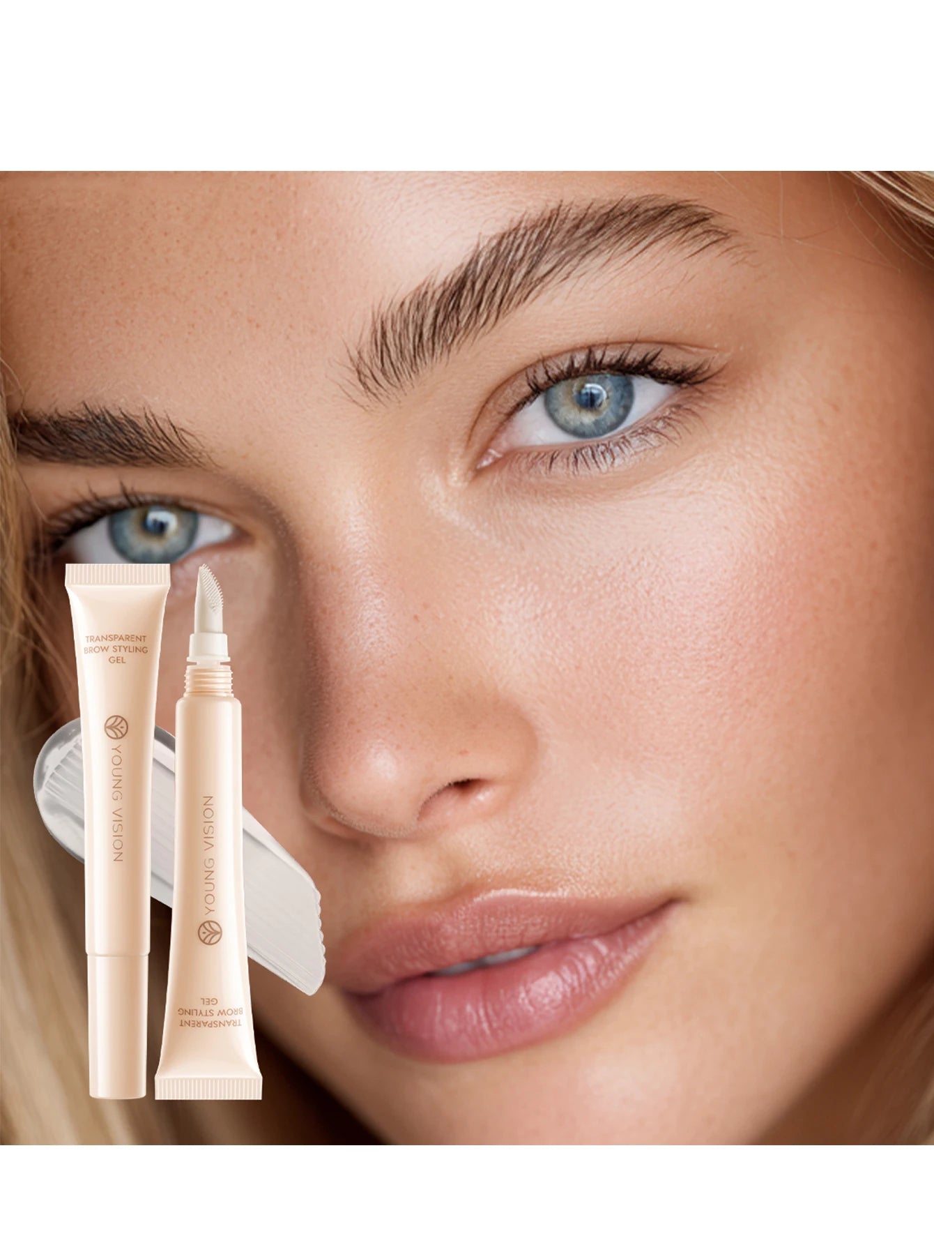 Clear Eyebrow Gel – Lightweight, non-flaky formula with micro comb applicator for even coverage, natural texture