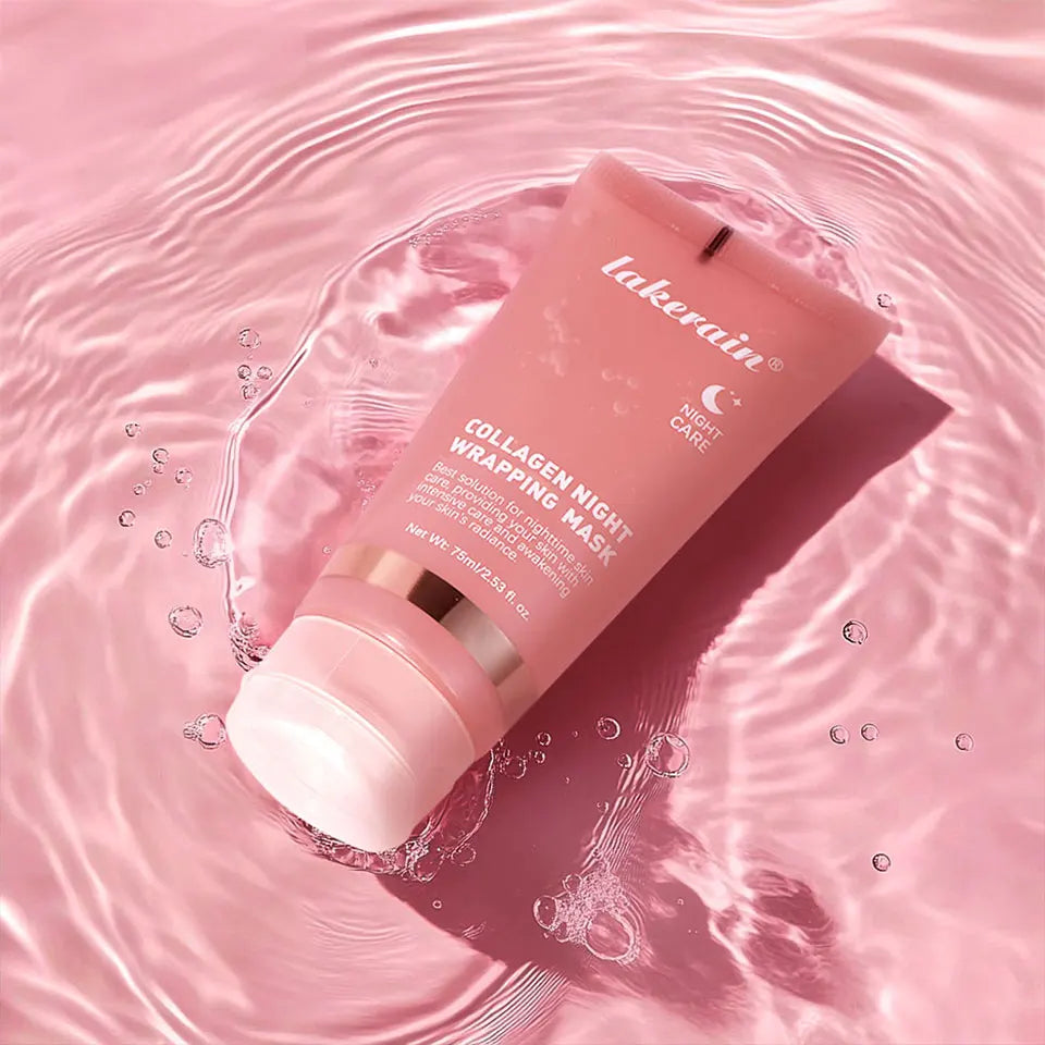Lakerain Collagen Night Wrapping Mask Elasticity Hydration Care Reduces Sagging & Dullness Hydrolyzed Collagen For Brighter Skin