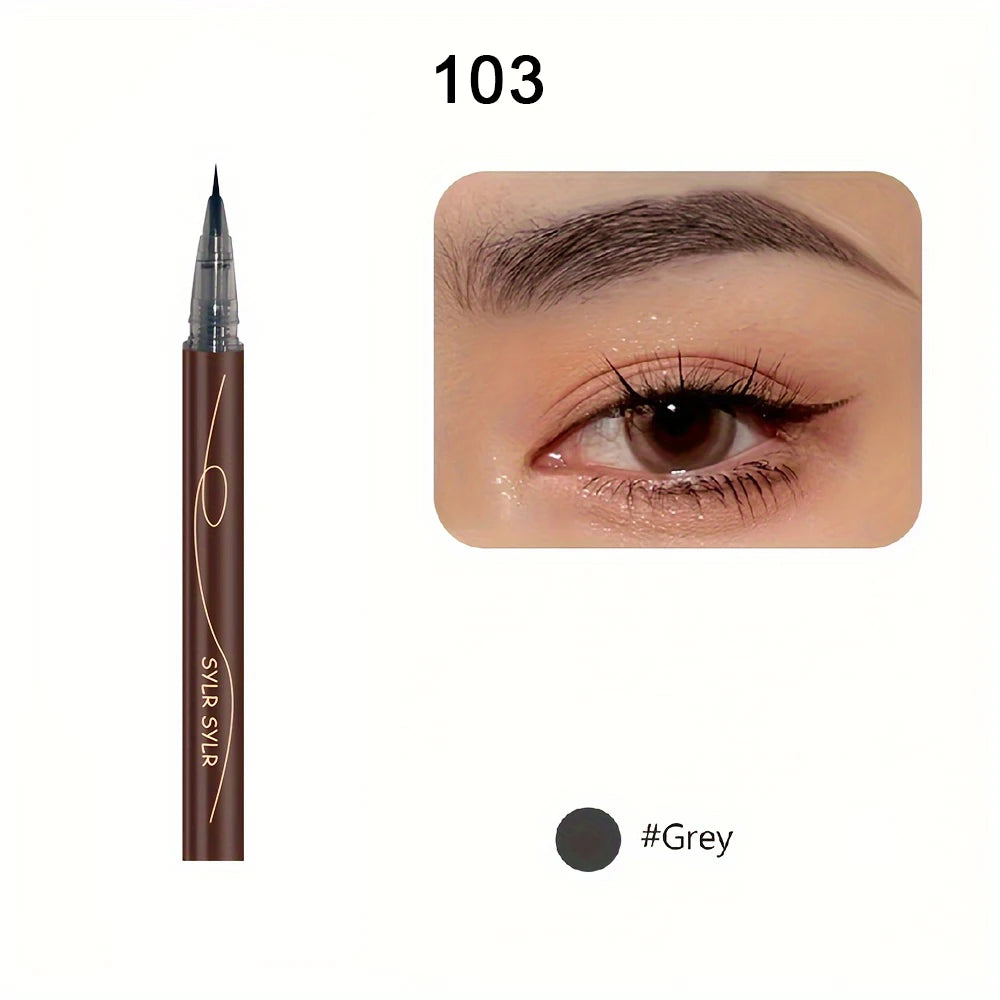 Ultra-fine eyebrow pencil waterproof, professional sweat-proof liquid eyeliner, dual-purpose durable makeup art