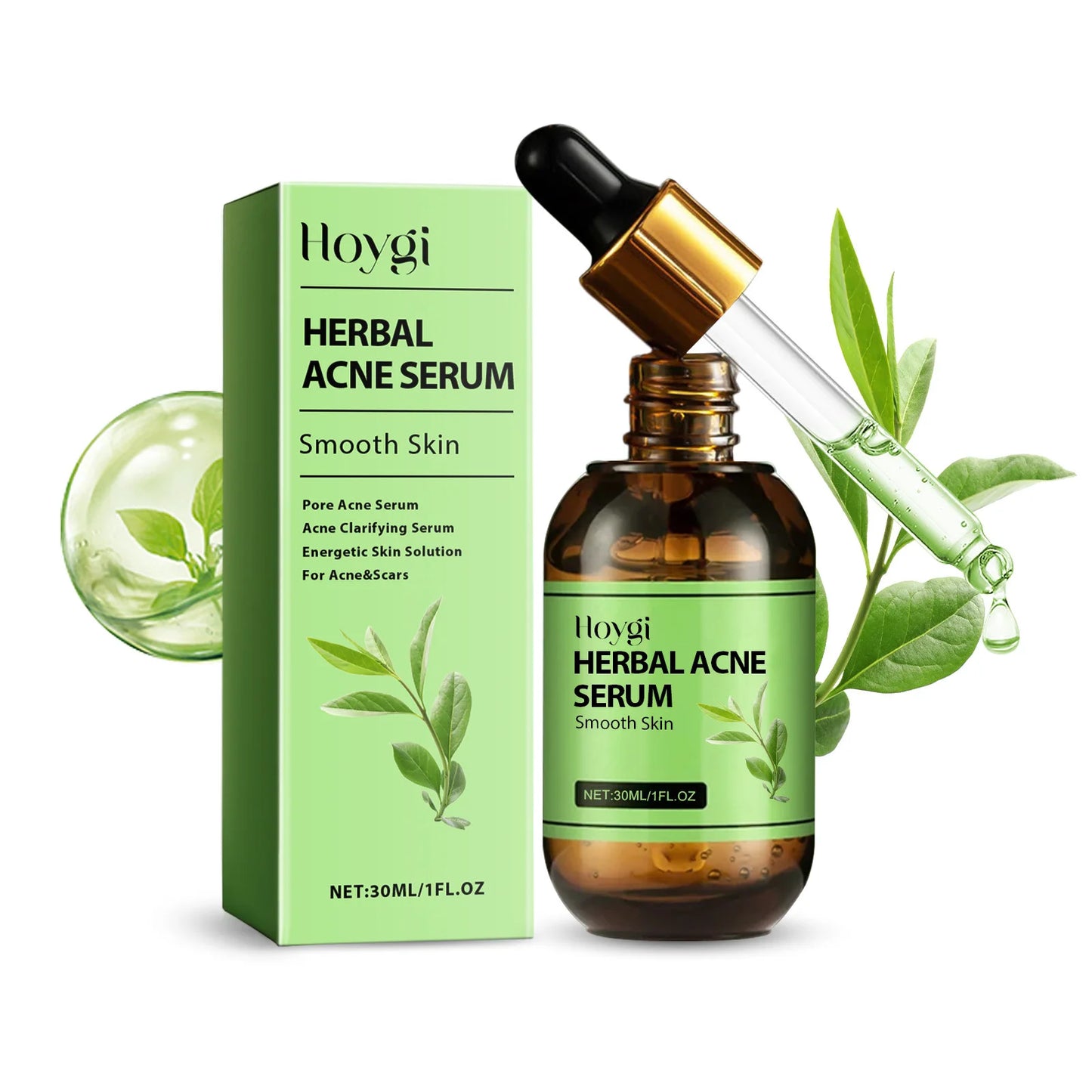 Acne-Prone Herbal Face Cream, Oil Control + Pore Shrinking Serum