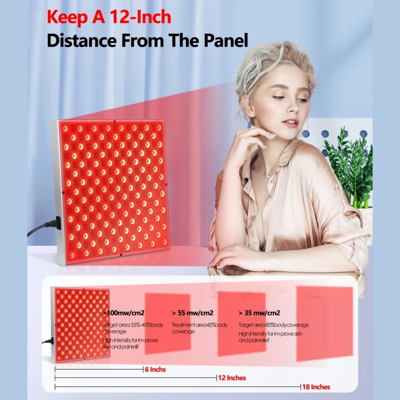 LED Red Light Therapy Panel Lamp for Facial Smoothing & Anti Aging Skin Care 225 LED
