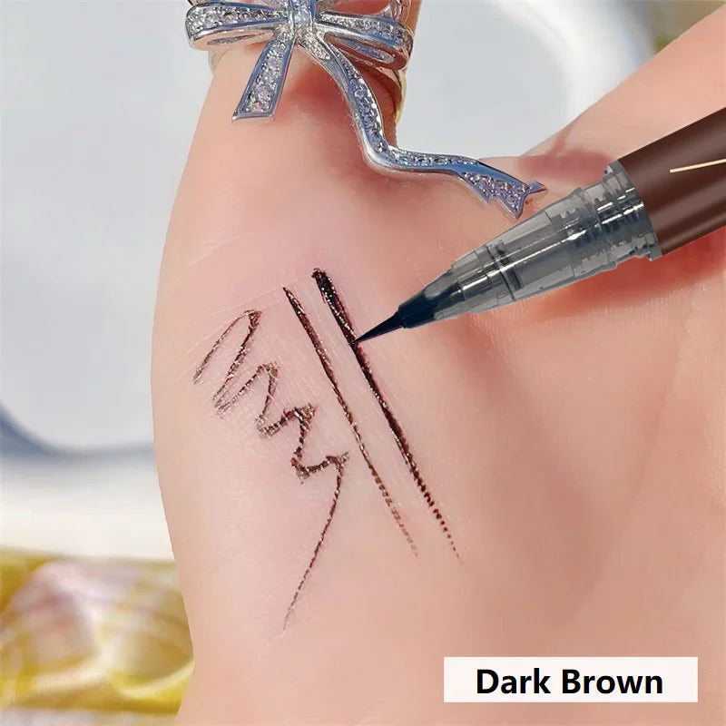 Ultra-fine eyebrow pencil waterproof, professional sweat-proof liquid eyeliner, dual-purpose durable makeup art